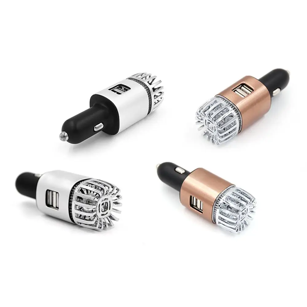 

Car Air Purifier DC12V Car Charger Ionic Air Freshener with 2 USB Ports Removes Smoke, Odor, Dust