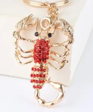 

100pcs/lot fedex fast Fashion Scorpion Cute Pendant Crystal Charm Purse Car key ring scorpion keychain