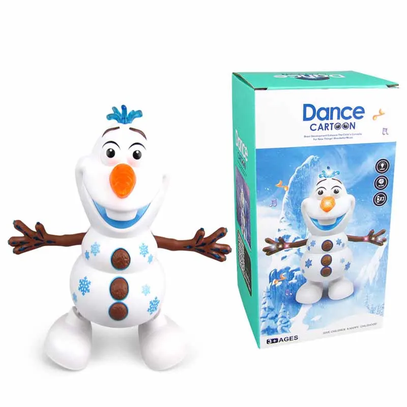 Электрический танцующий снеговик робот Олаф со светодиодным музыкальным