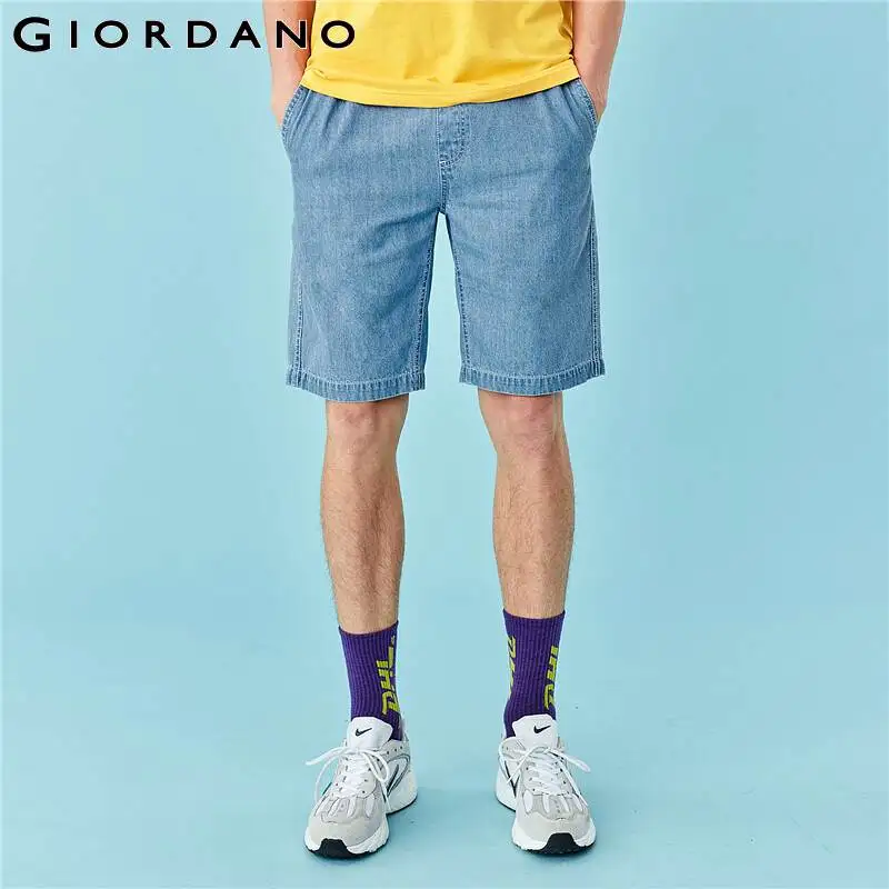Giordano Men Shorts Elastic Waistband Thin Short Jeans Men Multi Pocket Soild Casual Pantalones Cortos Hombre 01100342