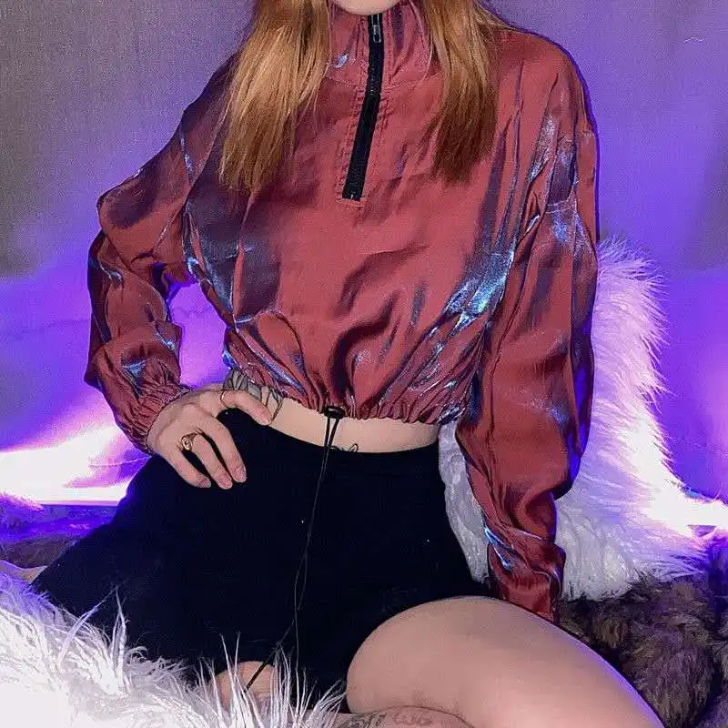 Горячая Распродажа женское короткое пальто на молнии с воротником стойкой и