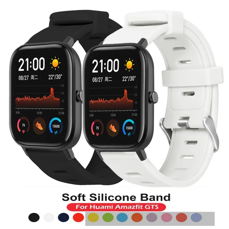 

20mm silicon watchband for Huami Amazfit GTS Bip Lite GTR 42mm Smart Accessory Sport watch bracelet strap for Garmin Vivoactive3