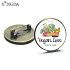 Модная брошь в виде Веганской коллекции, с изображением зеленых овощей, фруктов, стеклянных драгоценных камней, металлических булавок, шляпы, рюкзака, куртки, Декор