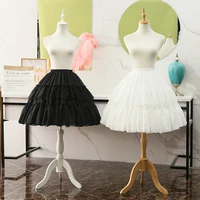 girls lolita petticoats bridal petticoats womens cosplay party prom dress short underskirt lace crinoline petticoat puffy 55cm