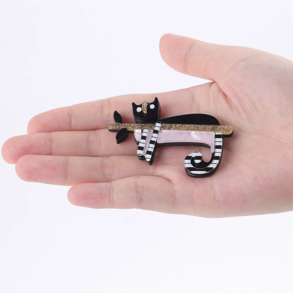 

Cute Acrylic Cat Brooches For Women Girls Lovely Handmade Animal Lapel Pins Brooch Badge Fashion Party Jewelry Gifts 2021 New