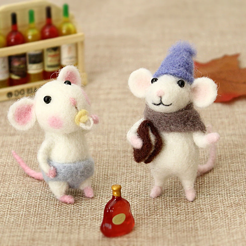Игла DIY валяные Животные Детская мышь Крестный отец мыши стильная Войлочная