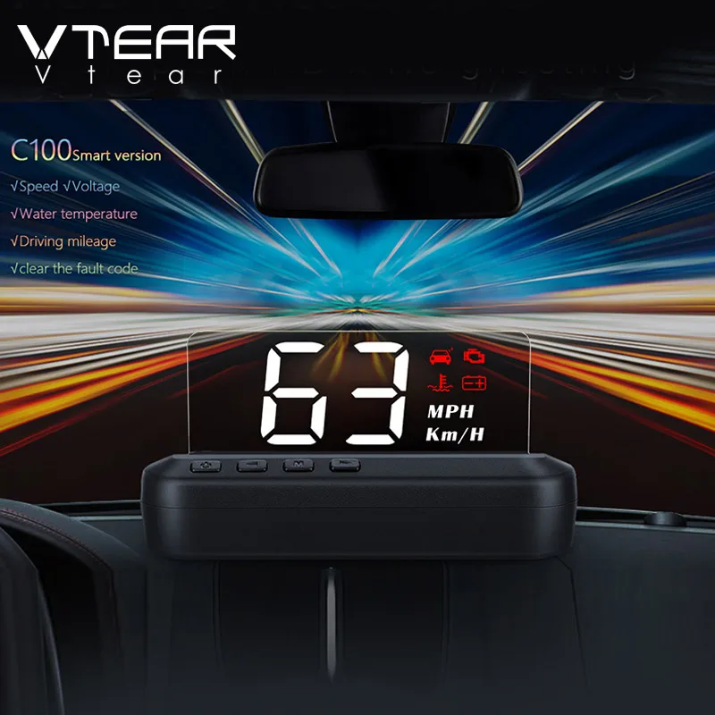 Vtear Автомобильный дисплей OBD2 лобовое стекло скоростной проектор охранная