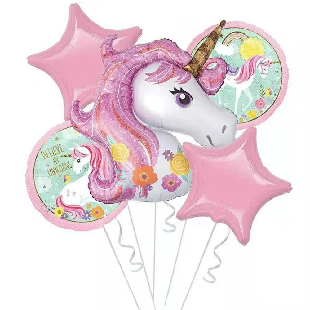 

6 pieces/each batch of gradient unicorn balloon rainbow 32 inches 1-9 boys and girls birthday wedding party balloon decoration