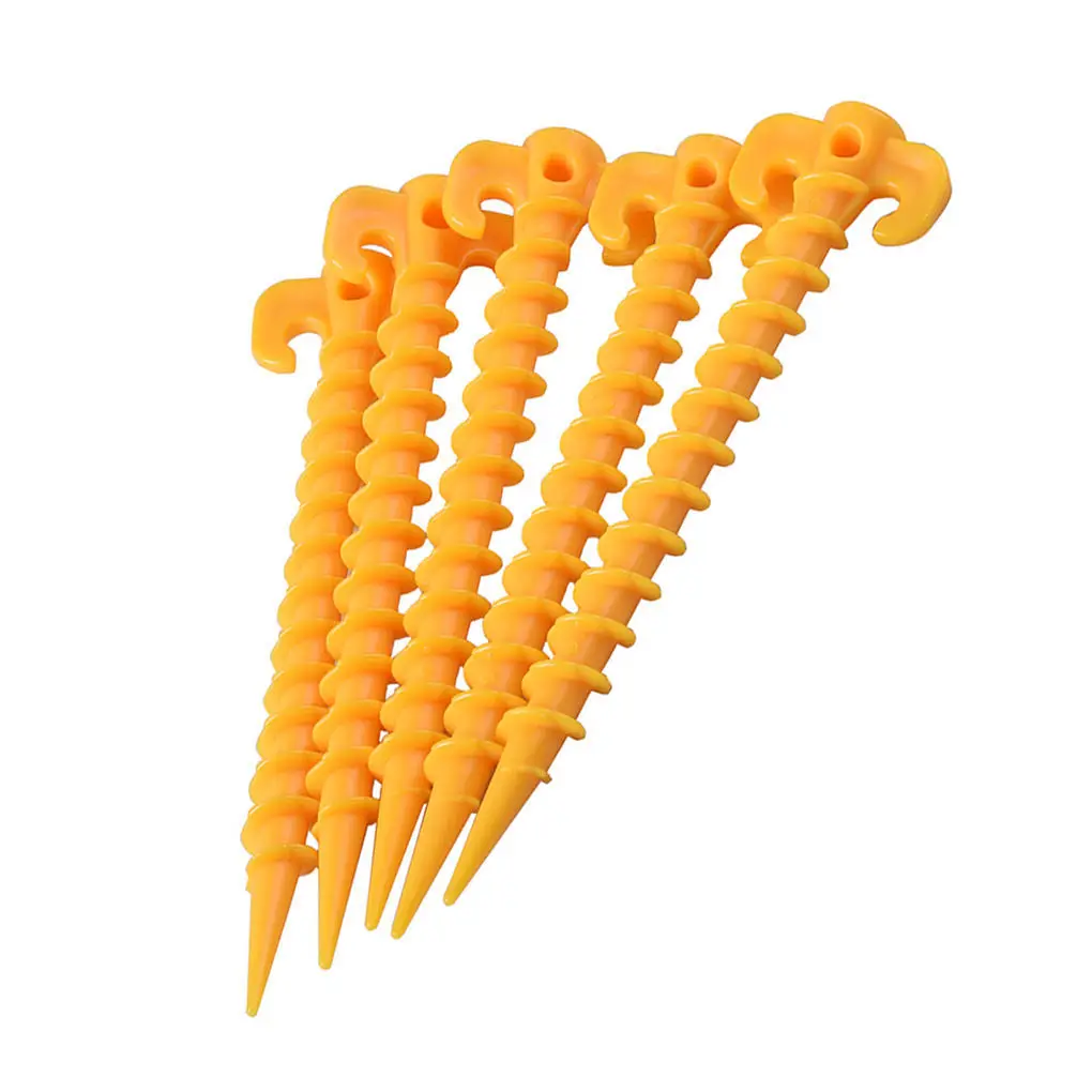 

5pcs Tent Peg Outdoor Camping Trip Tent Nails Ground Nails Screw Nail Stakes Pegs Plastic Sand Pegs Trip Beach Tent Stakes Pegs