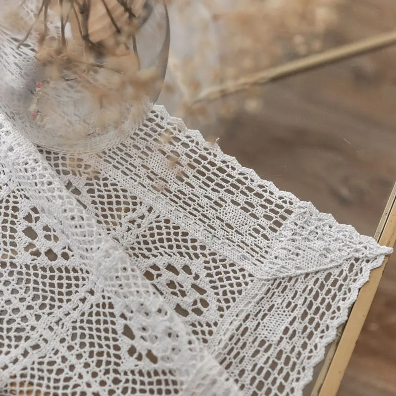 Tiyana белые кружевные вязаные шторы для гостиной хлопковые полые прозрачные