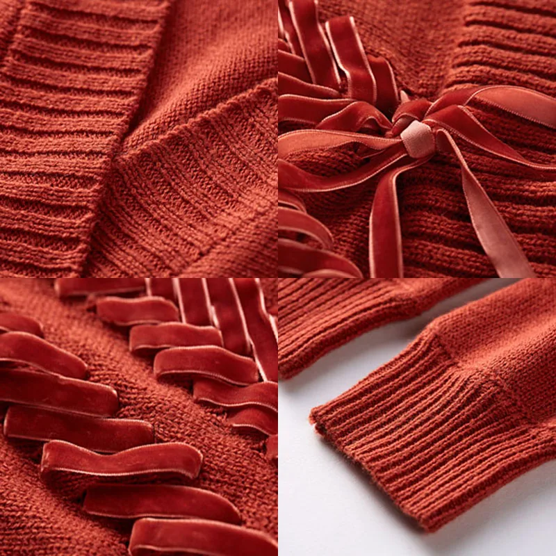 Женский вязаный кардиган с длинным рукавом ARTKA Черный Повседневный Теплый