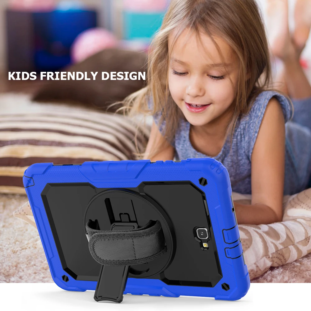 

Case For Samsung Galaxy Tab A A6 10.1 2016 T580 T585 SM-T585 SM-T510 Heavy Duty Shockproof Kids Stand Case Cover Shoulder Strap