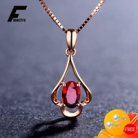 retro necklace silver 925 jewelry oval shaped ruby gemstone pendant accessories for women wedding engagement promise party gift