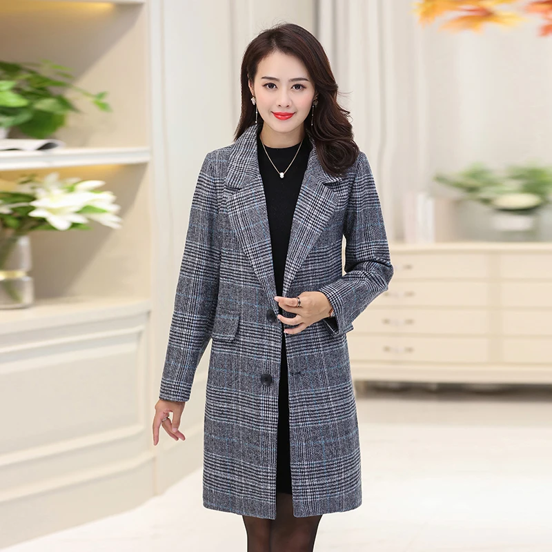 Новинка на весну и осень для женщин среднего возраста длинный Модный жакет в
