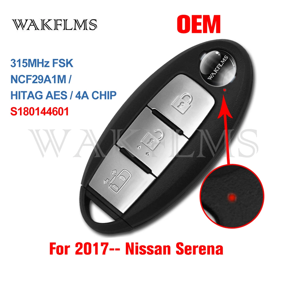 S180144601 для Nissan Серена 2017 2018 2019 2020 оригинальный 315 МГц 4A чип безключевой умный