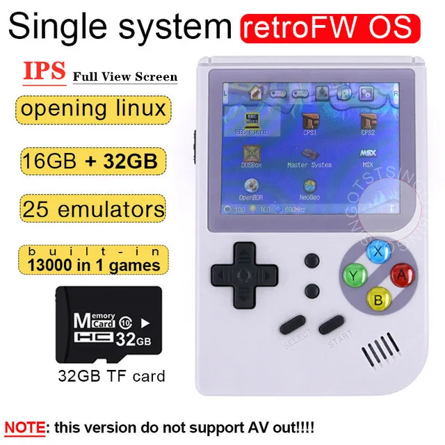 

Double System Linux Retro Video Game Console 2.8 inch IPS Screen Portable Handheld Game Player RG300 32GB TF 13000 Classic Games