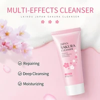 sakura cleanser refreshing moisturizing balance skin oil shrink pores deep cleansing facial care remove blackhead acne skin care