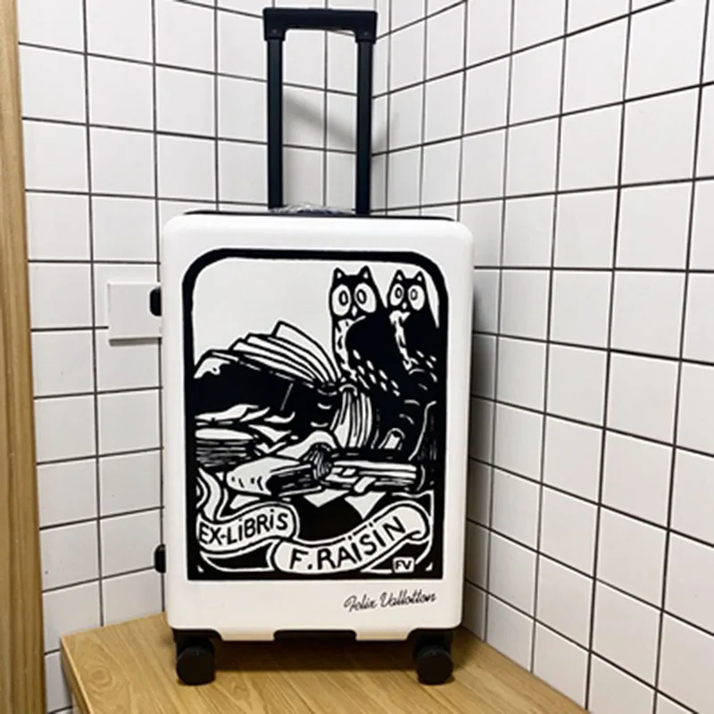 

Trunk Japanese Pop Ins Net Red Trolley Case Student Walizka Travel Bag Simple Style Bolso