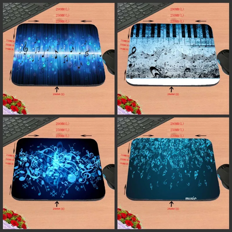 Синие музыкальные заметки модный персонализированный игровой коврик для мыши