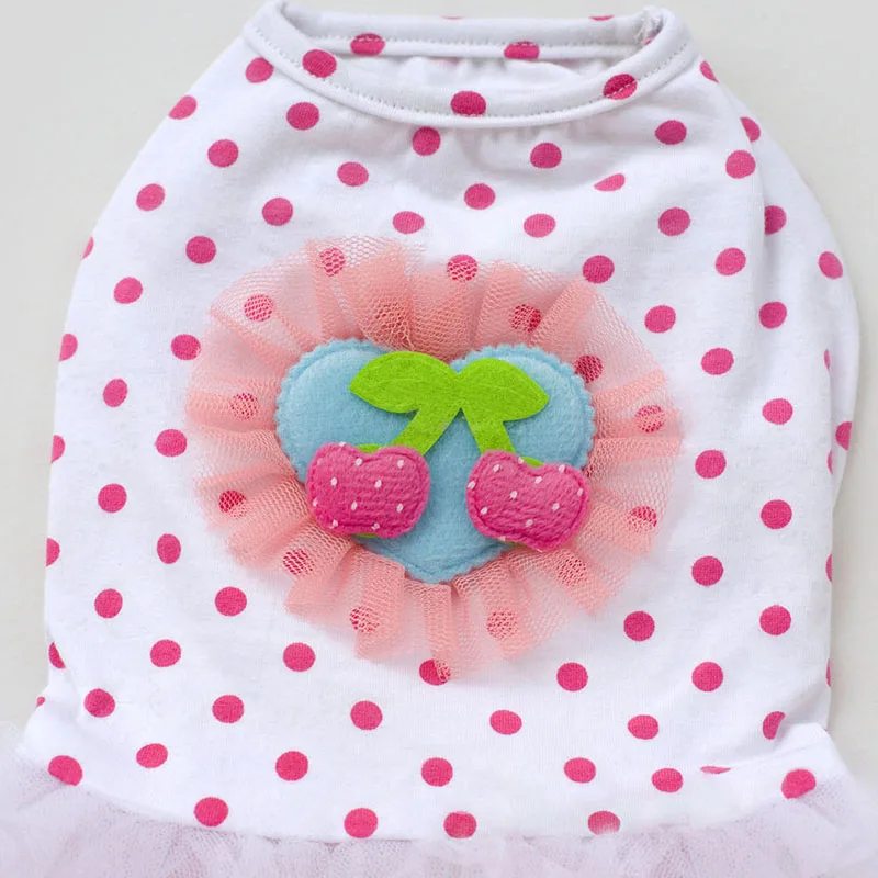 Юбка пузырек с вишневым рисунком одежда для щенка питомца Одежда питомцев милая