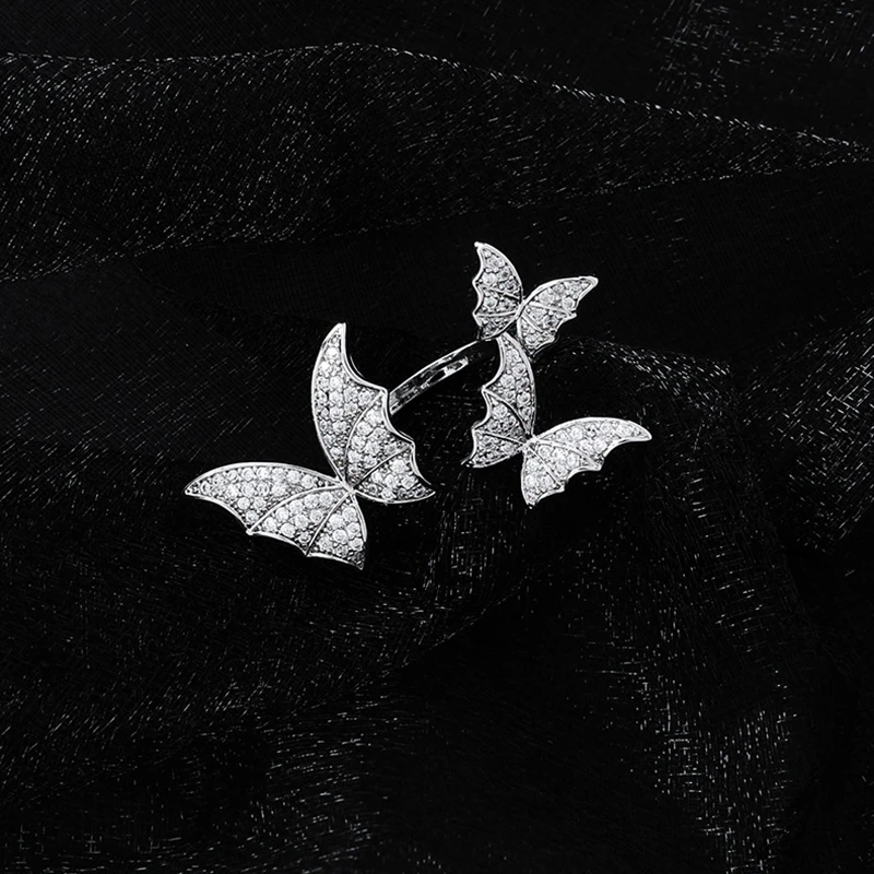 Корейские модные кольца с регулируемым размером бабочки для женщин нежные