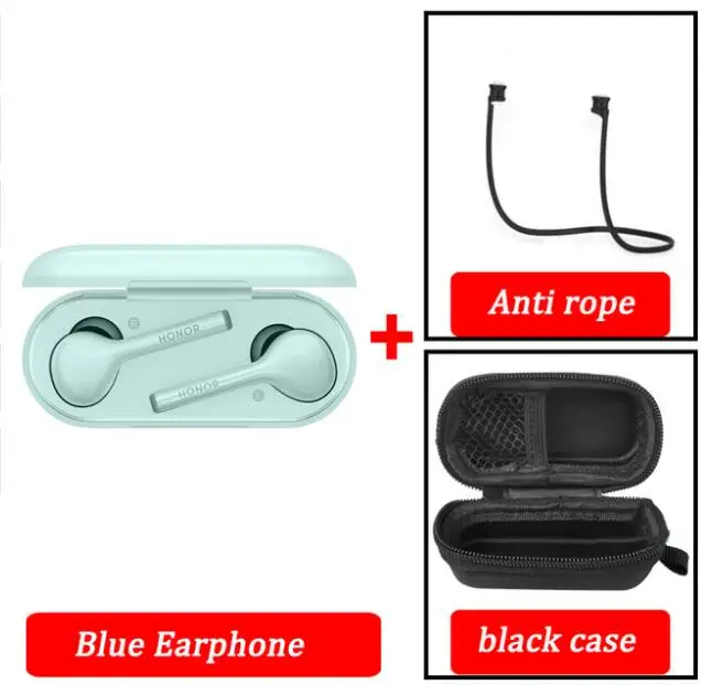 Blue with case Rope Оригинальные беспроводные наушники huawei Honor Flypods Lite, водонепроницаемые, IP54, управление нажатием, Беспроводная зарядка, Bluetooth 4,2 - Цвет: Blue with case Rope