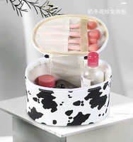 fashion cow pattern women cosmetic bag portable travel makeup case waterproof wash bagtoiletry lipstick storage holder organizer