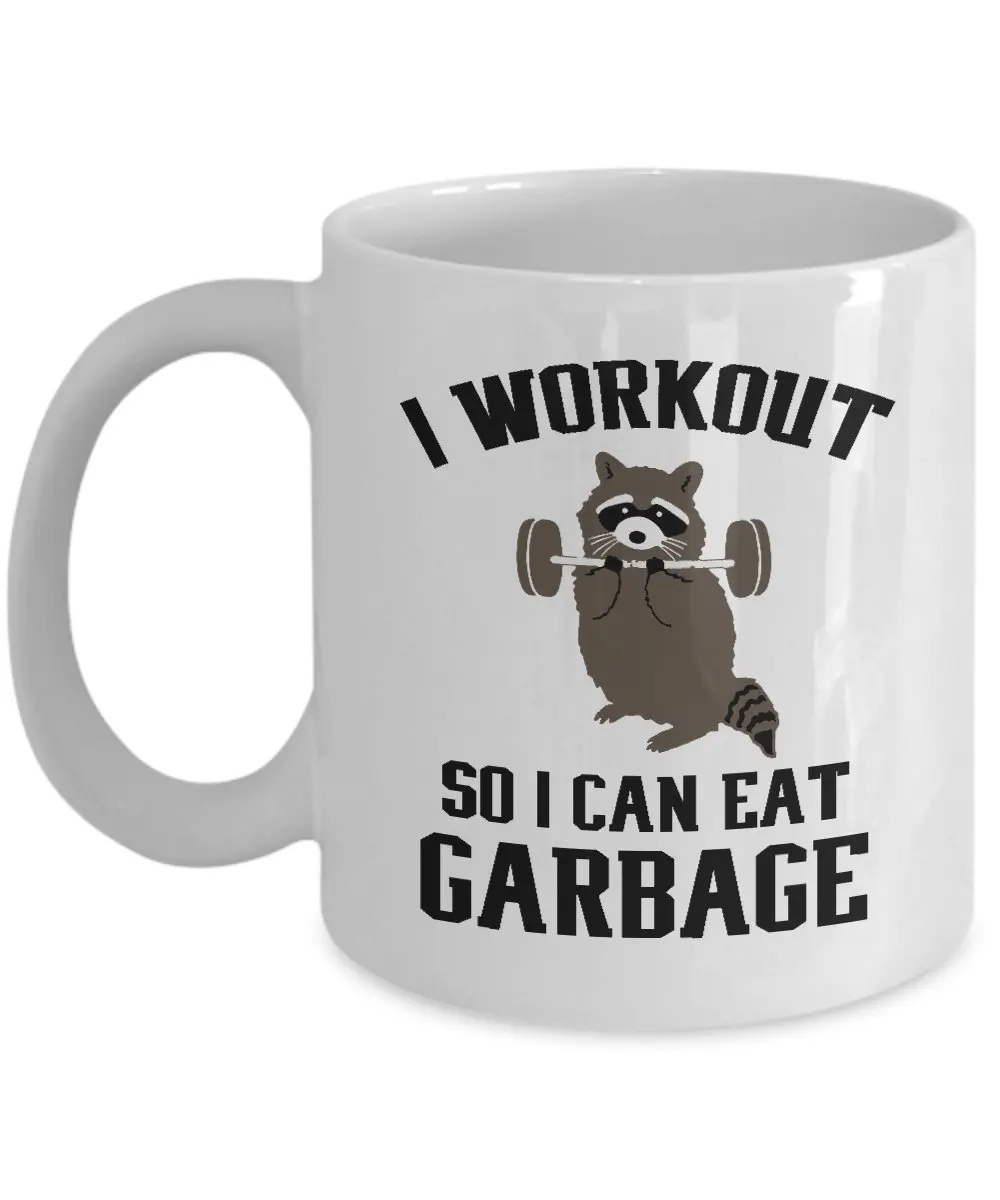 Керамическая кофейная кружка белая с енотом 11 унций | Дом и сад