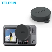 telesin silicone rubber lens cap protector black cover for dji osmo action camera accessories
