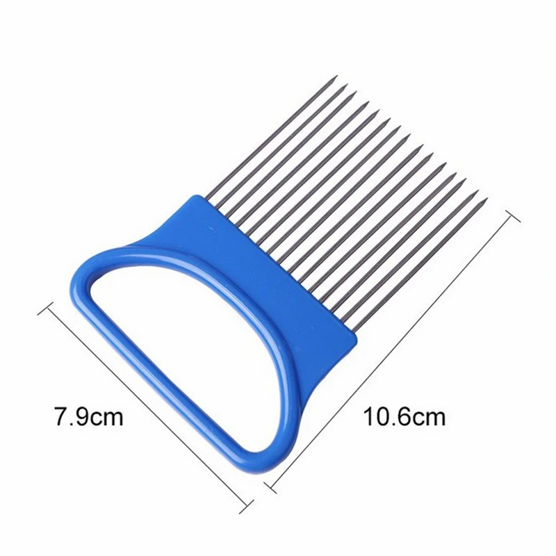 

Stainless Steel Onion Cutter Onion Fork Fruit Vegetables Cutter Slicer Tomato Cutter Knife Cutting Safe Aid Holder Kitchen Tools
