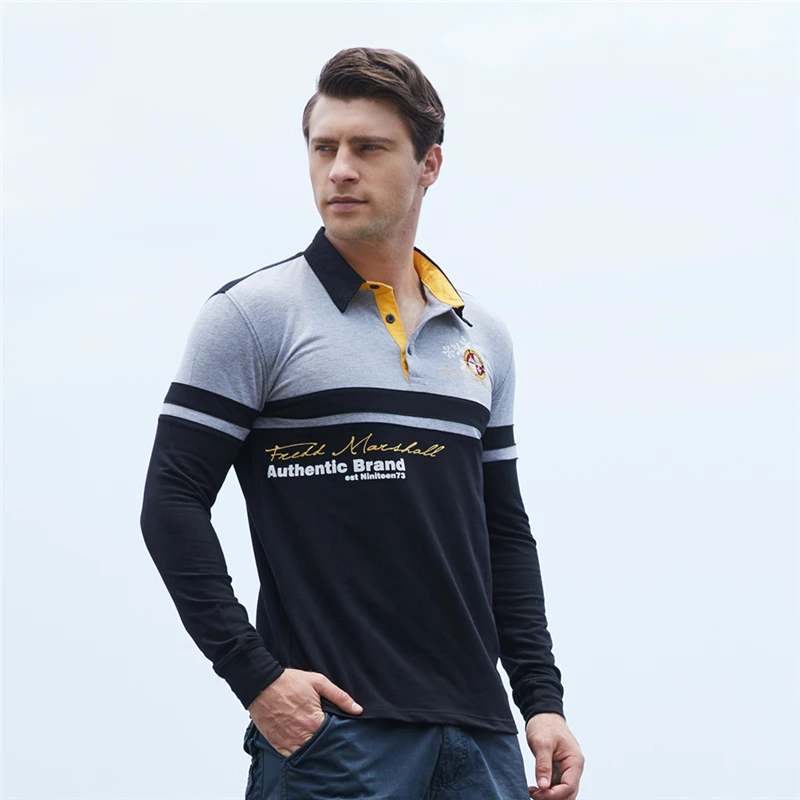 ZOGAA 2019 Хит Мужская рубашка поло высокое качество хлопок длинный рукав осень