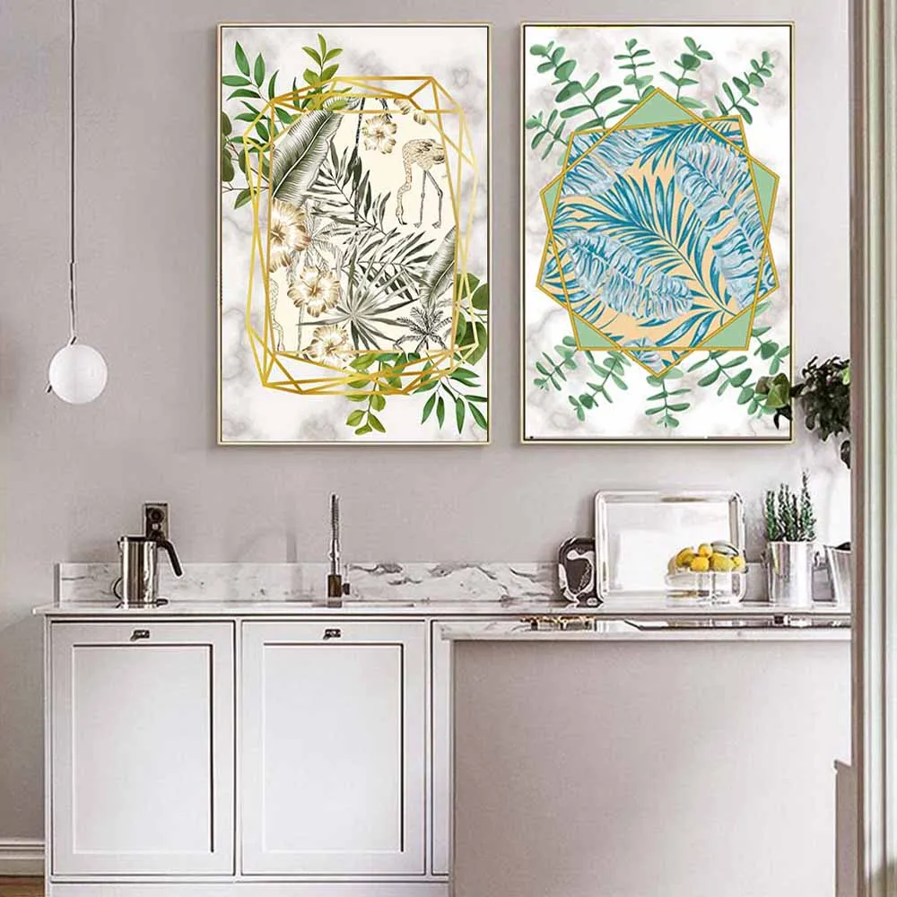

Plant oil painting green leaves still life wall painting art canvas painting living room corridor office home decoration mural