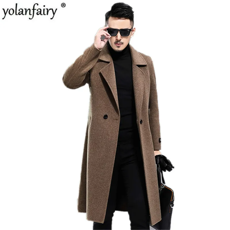 100%Wool Coat Autumn Winter Jacket Men Double-side Woolen Mens Jackets and Coats Windbreaker Long BDF-1800002 MY1899 | Мужская одежда