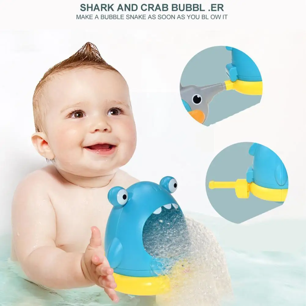 

Уличная игрушка для купания с изображением милой мультяшной акулы и мыла, игрушка-краб для купания, Игрушки для ванны для детей, F C7W2