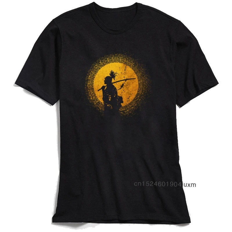 

My Last Hero T-shirts Men Retro Black T Shirt Samurai Summer Tops & Tees Short Sleeve New Design Swordsman TShirt Pure Cotton