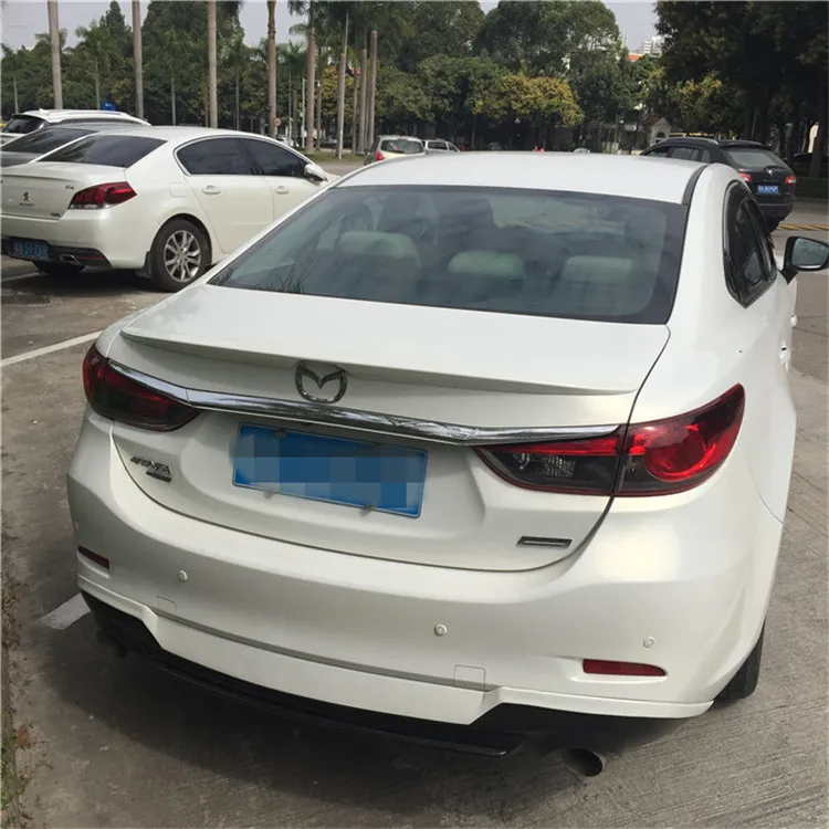 Для Mazda 6, спойлер-, мазда 6, ATENZA, спортивный спойлер, абс материал, автомобильное заднее крыло, грунтовка, цвет багажника, задний спойлер, спортивный - Цвет: Белый