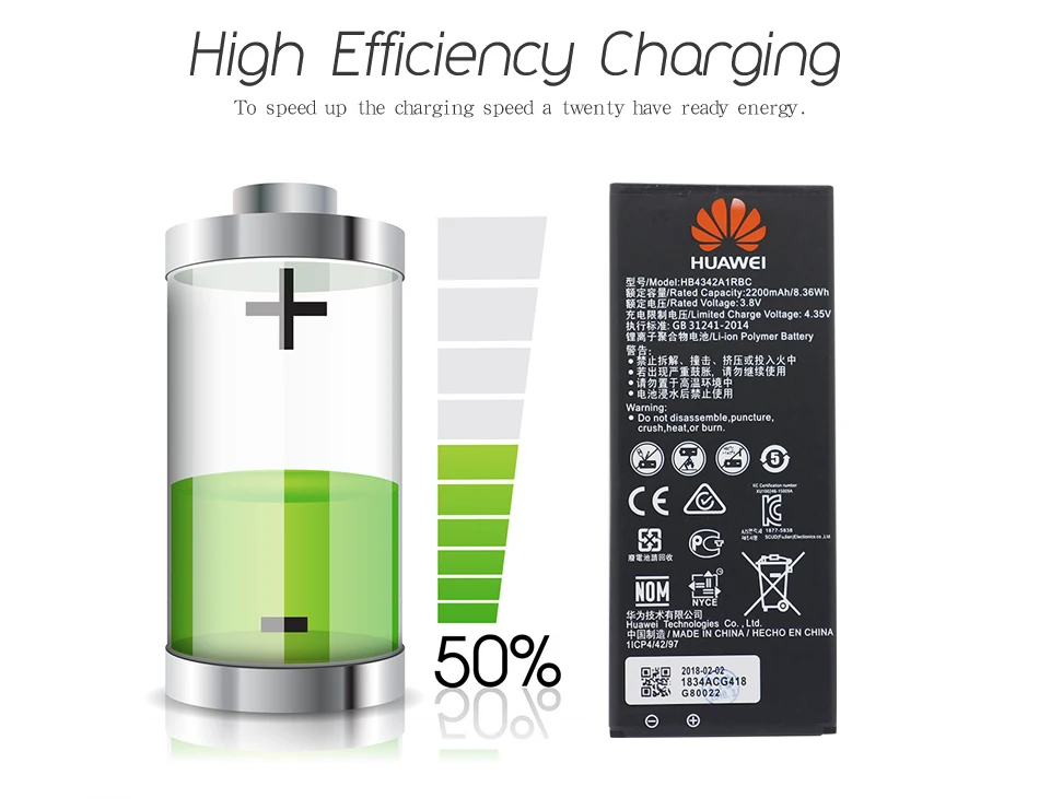 Hua Wei аккумулятор для телефона HB4342A1RBC для huawei Y5II Y5 II 2 Ascend 5+ Y6 Honor 4A SCL-TL00 Honor 5A LYO-L21 2200 мАч