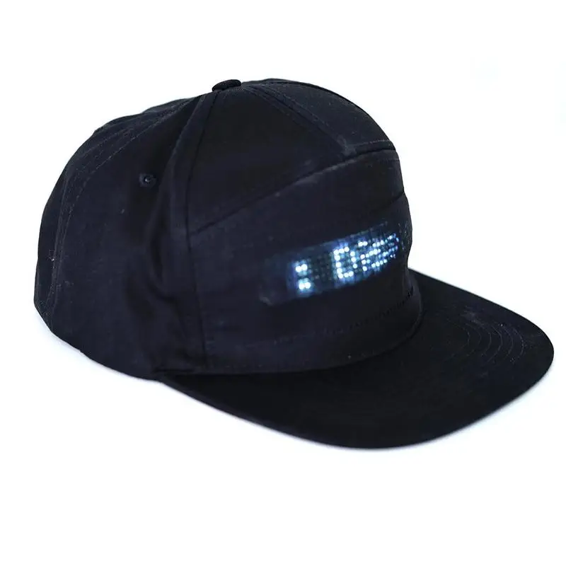 

Bluetooth LED Hat Programmable Scrolling Message Display Board Baseball Cap Hip Hop Party Parade Golf Fishing Cap High Quality