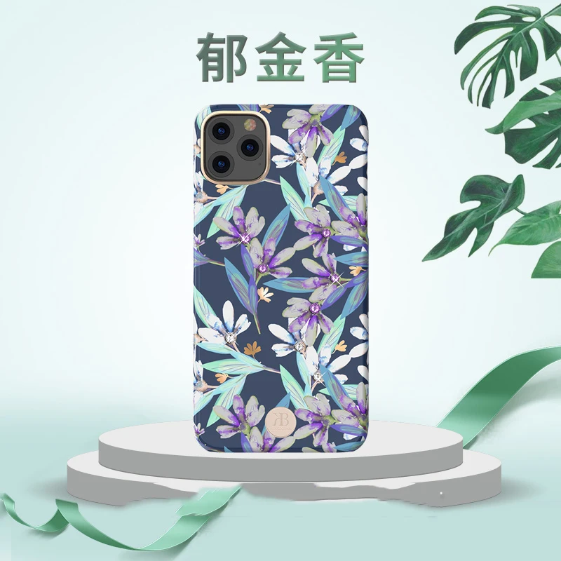Kingxbar с украшениями в виде кристаллов и цветов Bling чехол Обложка для Apple iPhone 11 Pro Max с модными бриллиантами жесткий ударопрочный чехол-накладка чехол Для женщин леди - Цвет: Color 2