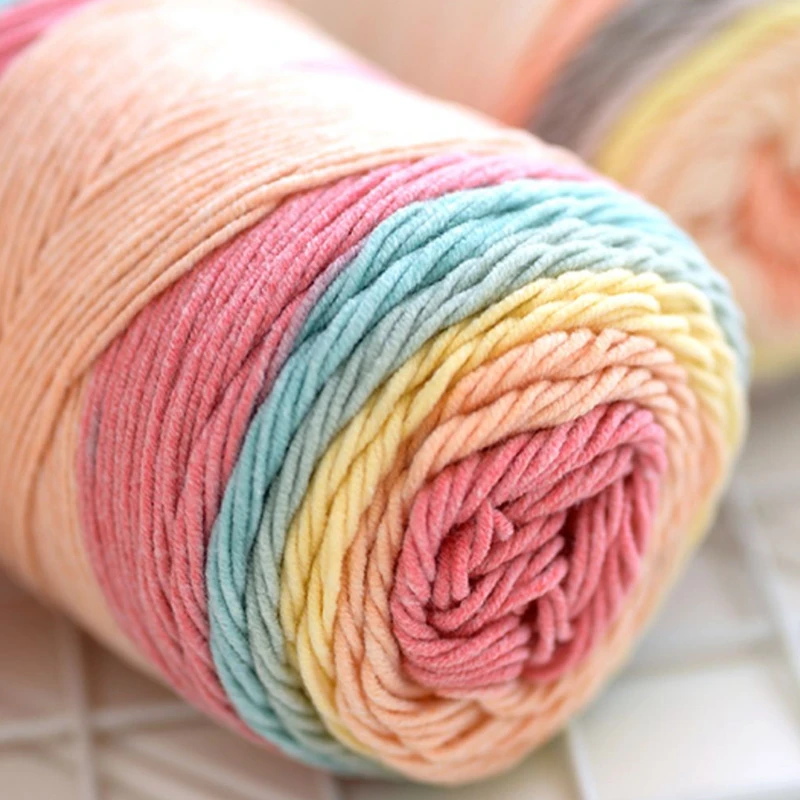 100 г * 5 шариков радужного хлопка ручной работы сделай сам Вязание Шерсть молоко