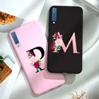 Чехол-накладка для Samsung A7 2018, силикон, ТПУ, с буквами и именем на заказ