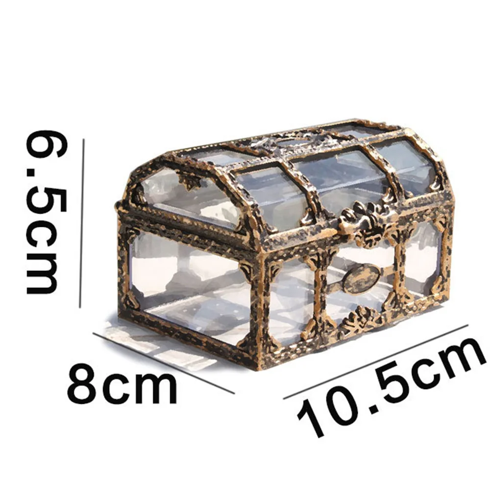 Прозрачный ящик для хранения монет пиратского дизайна компактный металлический