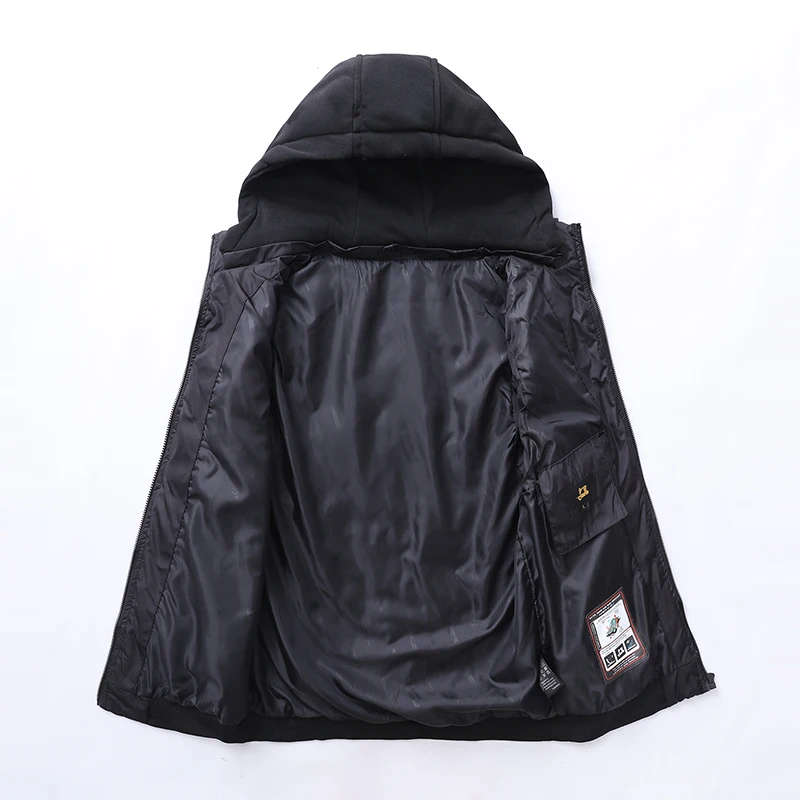 Худи жилетка без рукавов Мужская зимняя модная теплая куртка облегающий жилет