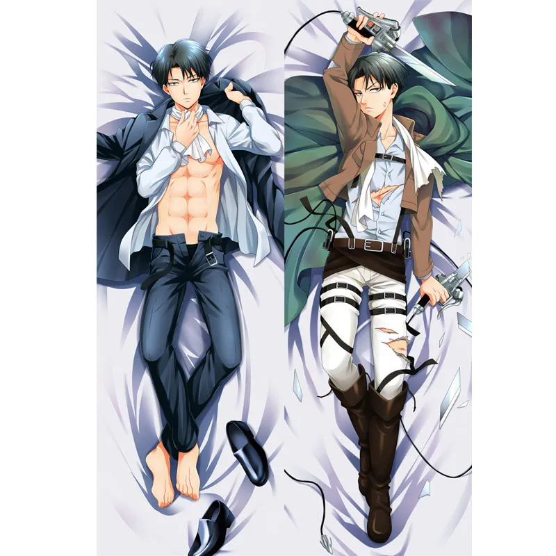 

Funda de almohada decorativa Shingeki no Kyojin de Anime, funda de almohada de ataque al TitÃ¡n Levi Rivaille, accesorios de cama