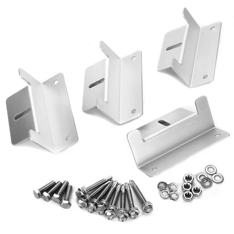 

Set Of 4 Solar Panel Z Style Aluminum Brackets Nuts Bolts And Washers For Mounting On Motorhomes Caravans Boats
