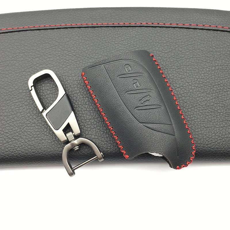 Модный стильный кожаный смарт-чехол для автомобильного ключа с верхним слоем 100%