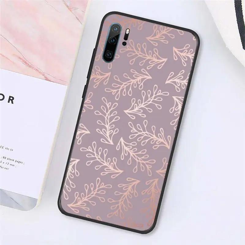 

Elegant Rose Gold pattern Phone Case For Huawei honor Mate P10 20 30 40 Pro 10i 7 8 a x Lite nova 5t