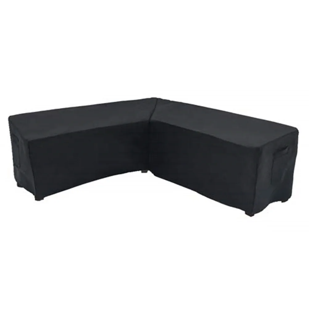 

Dustproof Polyester Mildew Resistant Easy Clean Waterproof V Shaped Furniture Cover Couch Practical Outdoor Garden Anti UV Black
