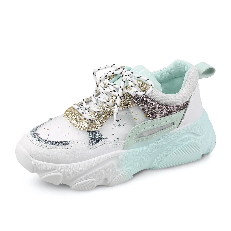

Sequins Sneakers Women Breathable Summer Casual Shoes Female Thick Sole Ladies Shoes