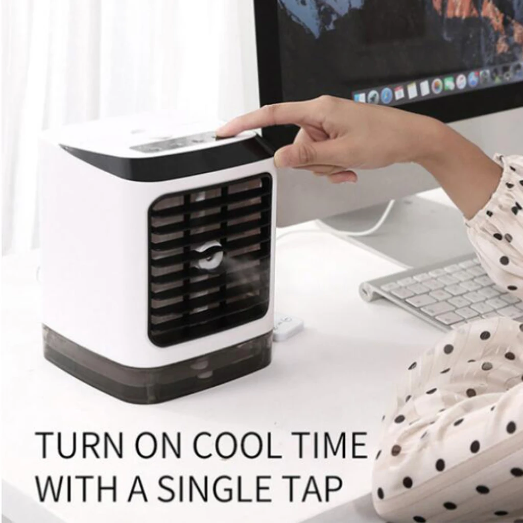 

Desktop Fan Air Cooler with Remote Control Air Conditioner USB Three Gear Modes Water Cooling Fan Mini Home Air Fan Summer